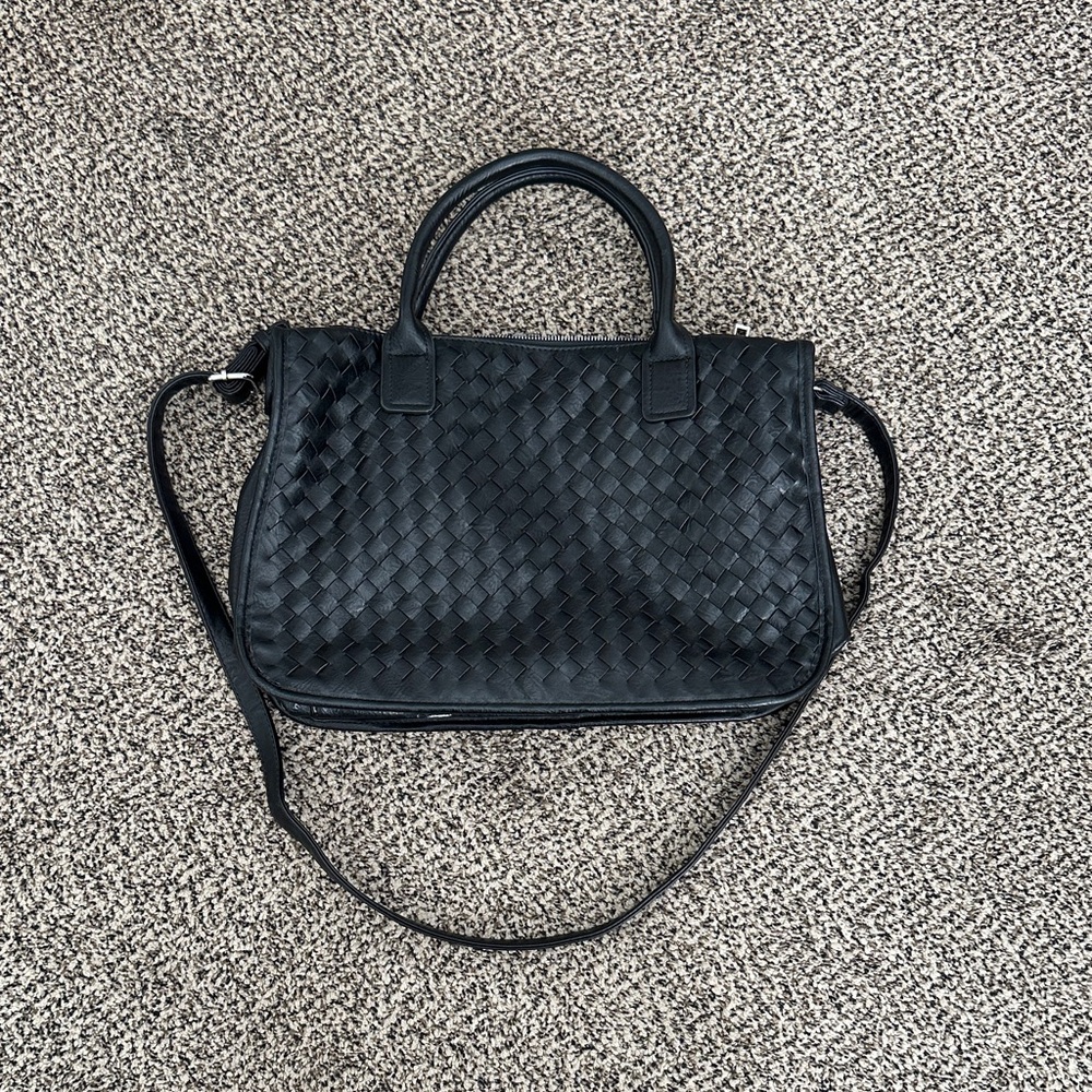 Black Woven Handbag